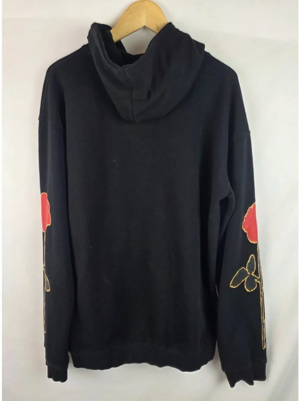 Palm Angels Men's Sweatshirt Hoodie Size XXL Black Roses Fleece Top - Picture 8 of 10